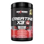 Creatine plus BCAA, Six Star Creatine X3 Powder, Creatine Monohydrate and Creatine HCl, Post Workout Muscle Recovery and Muscle Builder for Men and Women, Creatine Supplements, Fruit Punch (35 Servings)