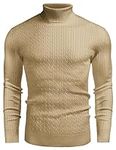 COOFANDY Men's Turtleneck Fine Knit Sweater Winter Warm Turtleneck Dark XL