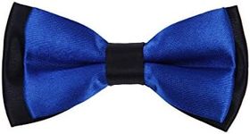 Kids Small 2-Tone Adjustable Tuxedo Neck Bowtie Bow Tie, Blue