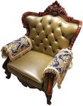LUFEIJIASHI Luxury Couch Arm Covers,Washable Armrest Covers for Sofa,Anti Slip Recliner Chair Arm Covers Protectors for Leather Sofa Arm Cover Set of 2 (FRSG-Blue)