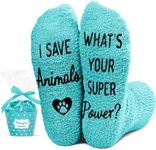 HAPPYPOP Vet Gifts for Women Men - Vet Tech Week Gifts Veterinarian Gifts Veterinary Gifts Vet Tech Appreciation Gifts, Fuzzy Vet Tech Veterinary Socks