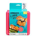 Fit & Fresh Divided Lunch Pack Carrier, Reusable Food Container for Sandwich and Snack with Removable Ice Pack, BPA-Free Lunch Box, Freezer/Microwave/Dishwasher Safe