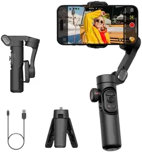 AOCHUAN Gimbal Stabilizer for Smartphone, iPhone Gimbal w/Focus Wheel Face/Object Tracking Gimbal for iPhone 15 14 Pro Max/Android Foldable 3-Axis Handheld Phone Gimbal for Video Recording -Smart XE