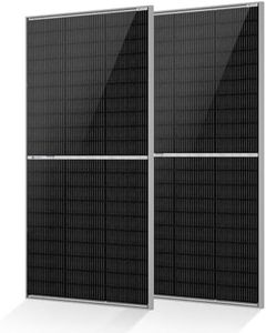 ECO-WORTHY N-Type 18BB 390 Watt Bifacial Solar Panel, 2Pcs 195 Watt Solar Panel 12 V, 25% High-Efficiency, 6-Zone Matrix Anti-Shade Design, Ideal for RV Marine Roof Farm Home Off-Grid Syatems