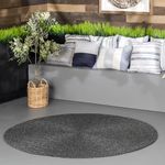 nuLOOM Wynn Braided Indoor/Outdoor Area Rug, 4' Round, Charcoal