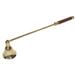 SkyWalker Metal Hand Crafted Candle Snuffer with Wooden Handle - (10 Inch, Gold)