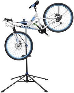 Yaheetech Heavy Duty Bike Repair Stand Bicycle Maintenance Workstand Folding Cycle Stand Mountain Bike Work Tool with a Front Wheel Stabilizer, 108-190 cm Height, Black