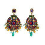 Nakabh Ethnic Gold Plated Oxidised Alloy Jhumki Earrings for Women Stylish (Design 05 (Multicolour))