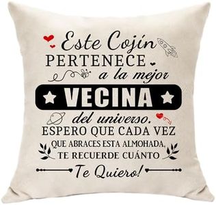 Hasodeo Gracias Regalos de Vecina Funda de Cojín Decorativa 45x45 cm - Mejor Vecina del Universo - Original Regalos para Vecina Gracias Regalos de Despedida de Vecina Recuerdo (Vecina)