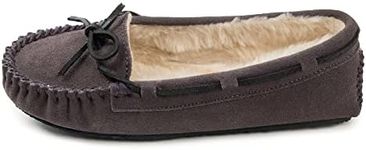 Minnetonka Women's Cally Slipper, Grey, 7