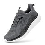 FitVille Mens Extra Wide Fit Trainers Lightweight Lace-Up Road Running Shoes Breathable Arch Support Athletic Sneakers for Gym Fitness Jogging Walking, Foggy dusk gray, 7 X-Wide