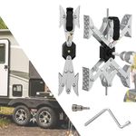 Sulythw X-Shaped Wheel Chocks for Travel Trailer【Allow Drill Adjust】 RV Stabilizers X chocks Camper Wheel Chock for Travel Trailers RV Accessories Wrench Adjustable 3"-11.5" （2 Pack）White