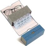 Flutesan Disposable Daily Contact Lens Case Organizer Double Sided Portable Contact Lens Travel Case 2 in 1 Double Eyeglass Case Portable for Travel Outdoor Daily Use, Storage up to 30 lenses(Blue)