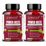 Rooted Actives Power Beets Capsules - 10:1 Beet Root extract with L-Arginine, Grape Seed Extract & Piperinel | Nitric Oxide booster, Heart & Circulation support (Pack of 2, 120)