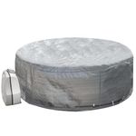 UCEDER Insulated Inflatable Hot Tub Cover,Round Spa Cover with External Heater/Pump Install Door Design,Energy-Saving and Eco-Friendly Spa Thermal Protection(Silver, 77" D x 28”H)