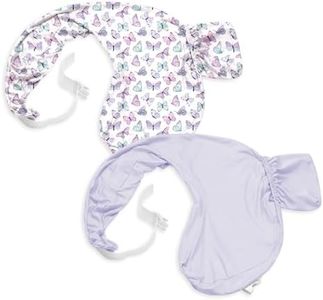 TotAha Soft Nursing Pillow Cover: Compatible with My Brest Friend Breastfeeding Pillow, 2-Pack Stretch Replacement Slipcovers with Side Pocket & Adjustable Strap, Machine Washable, Pillow Not Included