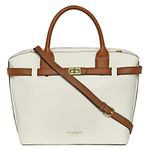 Accessorize London Women's White Faux Leather Rosaline Stylish Shoulder Bag|Tote Bag|Hand Bag with Zip for Casual|Office|College|Travel Use