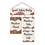 Artvibes Good Vibes Only Decorative Wall Art MDF Wooden Wall Hanging for Living Room | Bedroom | Home Decor | Office | Gift | Quotes Items House Decoration | Modern Art (WH_6510N)