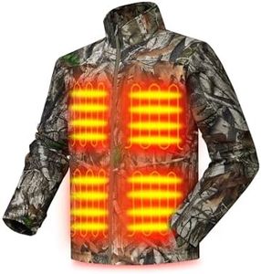 PTAHDUS Men's Heated Jackets 5 Heat Zones Battery Pack Included, with Hand Warmer Pocket(Camo, Medium)