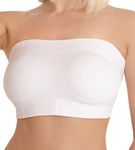 Conturve Women's Seamless, Breathable Convertible Strapless Bandeau Bra - White, XL