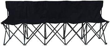 Trademark Innovations Portable 5-Seater Folding Team Sports Sideline Bench (Black)