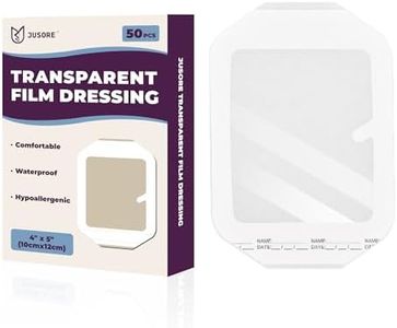 Transparent Film Dressing - Waterproof Bandages, Flexible & Breathable Adhesive Protection for Wound Care, Post Surgical Shower, IV Shield, Tattoo Aftercare Bandage (4" x 5", 50 Pack)