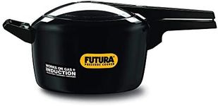 Futura 5-Litre Hard Anodized Induction Compatible Pressure Cooker, Small, Black