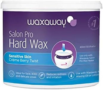 Waxaway Salon Pro Creme Berry Twist Hard Wax 400ml for Professional Salon Quality Hair Removal from your Home