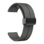 Punnk Funnk 22MM Silicone Strap with Folding Magnetic Lock Compatible with Samsung Galaxy Watch 3 45mm/ Galaxy Watch 46mm/Gear S3 Classic/Frontier Compatible All 22MM Watches(Dark Grey)