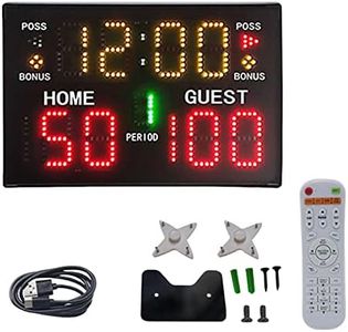 Hellery Tabletop Digital Scoreboard, Wall Hanging Score Keeper with Remote, Portable Score Clock, Electronic Scoreboard for Basketball, Tennis