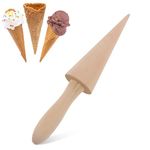 Pizzelle Roller, Waffle Cone Roller Ice Cream Cone Molds Wood Hand Rollers Ice Cream Cone Maker Non-slip Handle Waffle Cone Shaper Tool