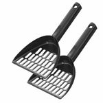 2 Pcs Cat Litter Scoop Durable Kitten Litter Shovel Pet Cleaning Tool for Pet - Twin Pack (Black)