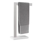 KES Towel Rack Countertop, Freestanding Towel Holder for Bathroom, Hand Towel Holder with Marble Base SUS304 Stainless Steel L Shape Brushed Finish, BTH220L19W12-2