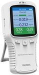 Air Quality Detector IGERESS Multifunctional Indoor Air Quality Meter Monitor with Colorful LCD Screen and Holder for Formaldehyde (HCHO) VOC PM2.5 PM10 Accuracy Tester (White)