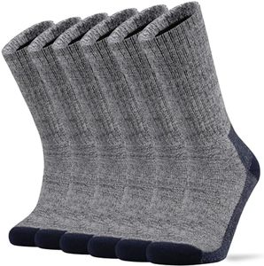 Ortis Cotton Moisture Wicking Work Athletic Cushion Crew Socks for Men 10 Pack(Navy Blue XL)