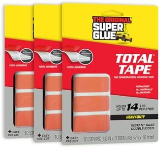 Super Glue - Total Tape Precut Strips - 10 Strips - (Pack of 3)