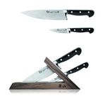 Cangshan TV2 Series 1021585 Swedish Sandvik 14C28N Steel Forged 3-Piece Knife Block Set, Walnut