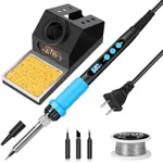 Soldering Iron Kit, 100W High Power Soldering Iron, Fast Heating, Digital Display Temperature Control Accurate 356°F-896°F, Portable Soldering Kit with Protective Cap, Automatic Sleep Mode