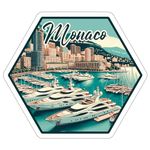 Monaco Sticker Souvenir Outdoor Decal Vinyl Small Waterproof for Water Bottle Mug Passport Book Scrapbook Notebook Laptop Tumbler Skateboard Computer Phone Size 4" Funny Gift