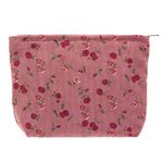 Makeup Bags for Purse Zipper Cosmetic Pouch Large Travel Canvas Make Up Organizer Tool Pouch for Women and Girls PAZIMIIK,Vintage Rose Red