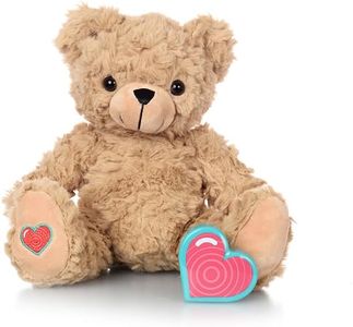 MBHB Digital Voice Recorder Stuffed Animal Bear w/20 Second Recorder, Capture Baby's Heartbeat During Pregnancy + Ultrasound for Baby Showers, Registry, Birthdays, New Mom Gift, Lil Tan