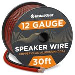 InstallGear 12 Gauge AWG 30ft Speaker Wire True Spec and Soft Touch Cable - Red/Black