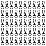 Belle Vous 50 Pack Black Metal Mini Swivel Lobster Clasps - 33mm in Length - Premium Lanyard Snap Key Hooks - Hook for Rings, Zippers, Crafts, Clips, Jewellery, Chains and Keychains
