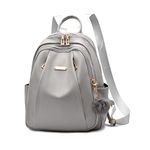 NICOLE & DORIS Women's Fashion Backpacks Large Rucksack Waterproof Casual Daypacks PU Leather Backpack School Bags Grey