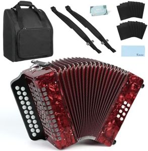 Kmise 21 Keys Red Accordion