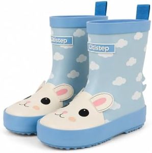 CITISTEP Toddler Rain Boots Natural Rubber Non-Slip Boys Girls