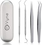 Premium Vinyl Weeding Tool Kit - Precision Stainless Steel Weeder - Hook and Pick with Fine Tweezers Crafting Set for Cricut Vinyl - by iVyne (Silver)