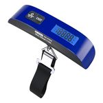 Luggage Scale: Dr.meter Backlight LCD Display Portable Digital Hanging Baggage Scale for Travel, Suitcase Weight Scale with Rubber Paint, Temperature Sensor, 110 Pounds, Battery Included - Blue