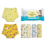 superbottoms 6 Padded Underwear + Xtrahydrating Wipes-40 Pack|3X Thicker Premium Wet Wipes|98% Pure Water|Potty Training Pants|3-Layers Of Padding&Superdryfeel Layer|Pull-Up Style-Size1,Baby, 1 Count