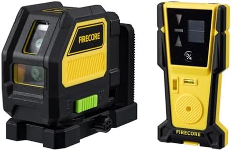 Firecore Laser Level with Receiver, F114G Self Leveling Cross Line Laser and FD30 Laser Receiver Combo Kit, Laser Line Detect Range Up to 197ft for Outdoor Construction, Clamp and Batteries Included